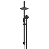 Meir 200Mm Round Overhead Shower Rail Three Function Hand Shower - Matte Black