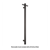 Thermogroup STRAIGHT/ ROUND 12VLT MATT BLACK VERTICLE TOWEL RAIL