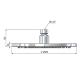 Meir Outdoor Round Shower Rose 200Mm Ss316 - Stainless Steel