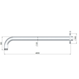 Meir Outdoor Shower Arm 400Mm Xxx Ss316 - Stainless Steel