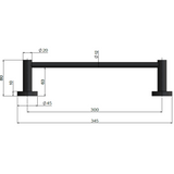 Meir Round Single Towel Rail 300Mm - Matte Black