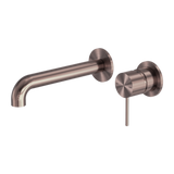 Mecca Wall Basin Nero Mixer Separate Back Plate 185mm Spout - Brushed Bronze