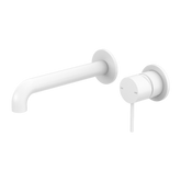 NERO WALL BASIN MIXER SEPARATE BACK PLATE 160MM SPOUT - Matte White