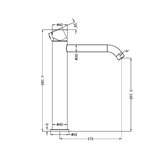 Zen Ss316L Tall Basin Nero Mixer Handless - Graphite