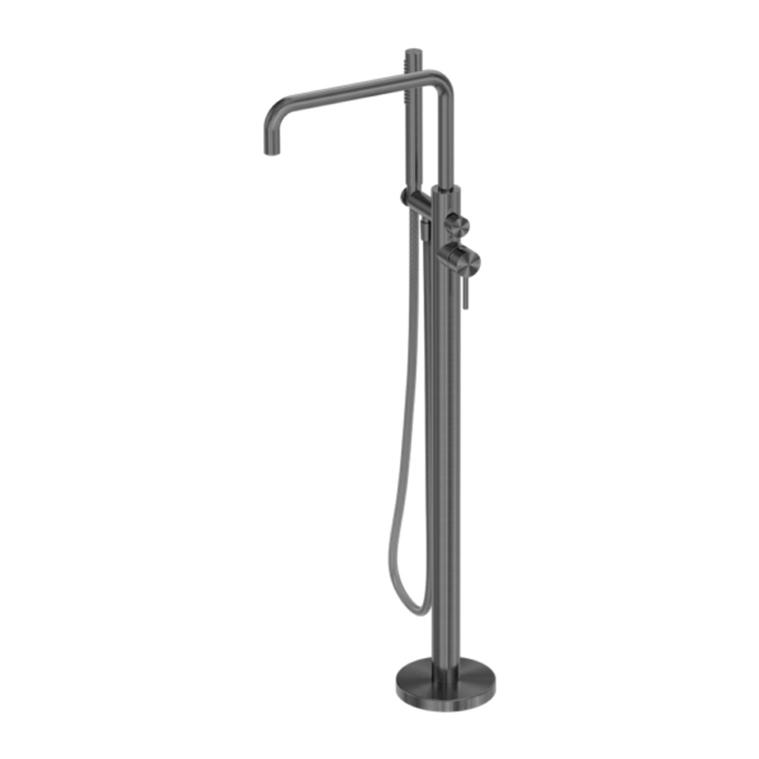 Nero Zen Ss316L Freestanding Bath Mixer With Outdoor Shower Hose - Graphite
