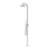 Zen Ss316L Outdoor Freestanding Nero Shower Column Brushed Nickel