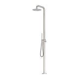 Zen Ss316L Outdoor Freestanding Nero Shower Column Brushed Nickel