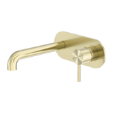 Zen Ss316L Wall Basin/Bath Nero Mixer 185Mm Spout Brushed Gold