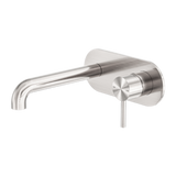 Zen Ss316L Wall Basin/Bath Nero Mixer 185Mm Spout - Brushed Nickel