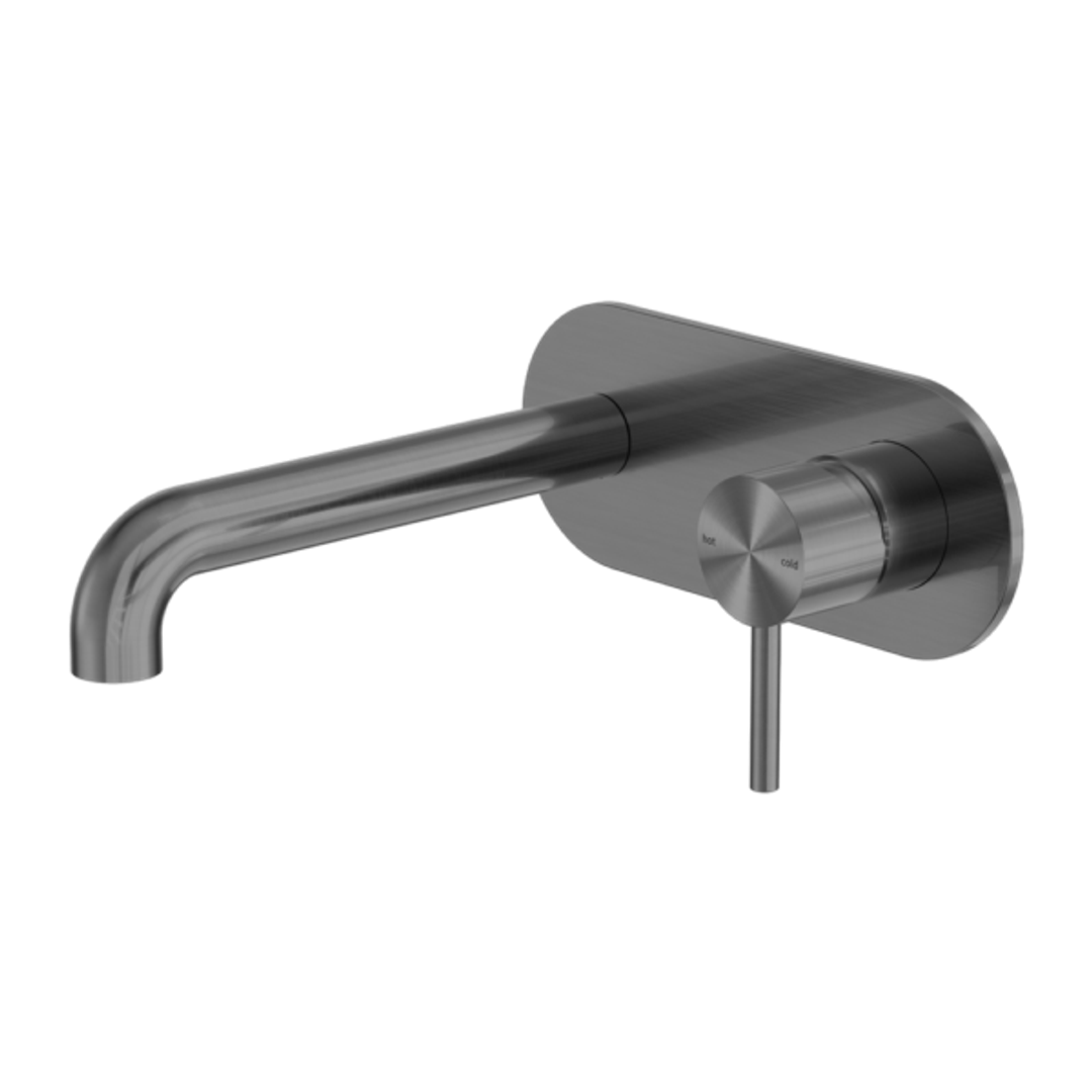Nero Zen Ss316L Wall Basin/Bath Mixer 230mm Spout - Graphite