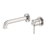 Zen Ss316L Wall Basin/Bath Nero Mixer Separate Back Plate 230Mm Spout - Brushed Nickel