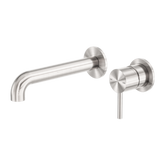 Zen Ss316L Wall Basin/Bath Nero Mixer Separate Back Plate 185Mm Spout Brushed Nickel