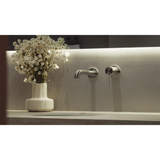 Zen Ss316L Wall Basin/Bath Nero Mixer Separate Back Plate 230Mm Spout - Brushed Gold