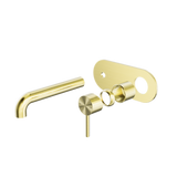 Zen Ss316L Wall Basin/Bath Nero Mixer 185Mm Spout Trim Kits Only - Brushed Gold