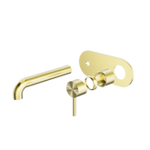 Zen Ss316L Wall Basin/Bath Nero Mixer 185Mm Spout Trim Kits Only Brushed Gold