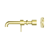Zen Ss316L Wall Basin/Bath Nero Mixer 230mm Spout Trim Kits Only - Brushed Gold