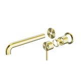 Zen Ss316L Wall Basin/Bath Nero Mixer 185Mm Spout Trim Kits Only Brushed Gold