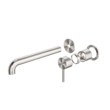 Zen Ss316L Wall Basin/Bath Nero Mixer 230Mm Spout Trim Kits Only - Brushed Nickel