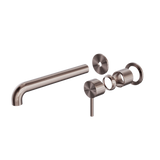 Zen Ss316L Wall Basin/Bath Nero Mixer 230Mm Spout Trim Kits Only - Brushed Bronze