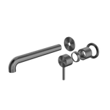 Zen Ss316L Wall Basin/Bath Nero Mixer 185Mm Spout Trim Kits Only - Graphite