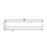 Zen Ss316L Double Nero Towel Rail 800Mm - Graphite