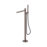 Nero Pure Ss316L Progressive Freestanding Bath Mixer & Outdoor Shower Hose - Brushed Bronze