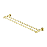 Nero Mecca Double Towel Rail 600Mm - Brushed Gold