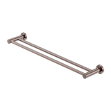 Nero Mecca Double Towel Rail 600Mm - Brushed Bronze