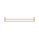 Nero Mecca Double Towel Rail 800Mm - Brushed Gold