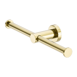 Mecca Double Nero Toilet Roll Holder - Brushed Gold