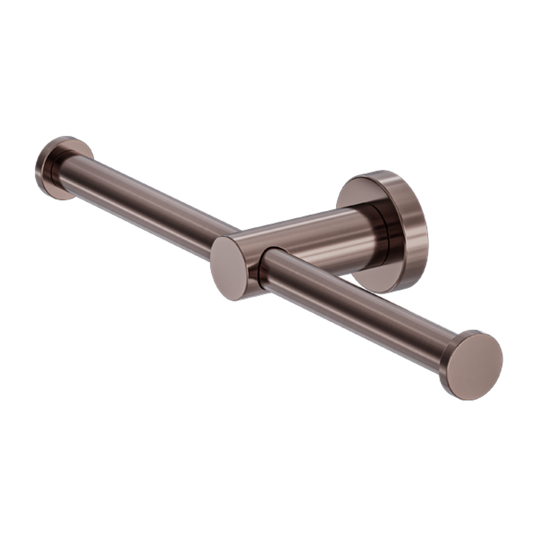 Nero Mecca Double Toilet Roll Holder - Brushed Bronze Nr1986Dbz