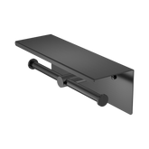 Nero Mecca Double Toilet Roll Holder With Shelf - Gunmetal