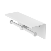 Nero Mecca Double Toilet Roll Holder With Shelf - Matte White
