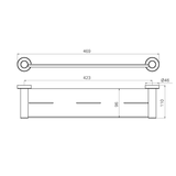 Mecca Nero Shower Shelf - Brushed Nickel