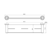 Mecca Nero Shower Shelf - Brushed Nickel