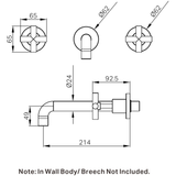 Nero X Plus Wall Basin Set 215Mm - Brushed Nickel