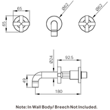 Nero X Plus Wall Basin Set 180Mm - Brushed Nickel