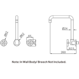 Nero X Plus Wall Kitchen Set Swivel Spout - Brushed Nickel