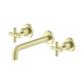 Nero X Plus Wall Basin Set 215Mm - Brushed Gold