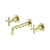 Nero X Plus Wall Basin Set(180Mm Spout) - Brushed Gold