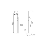 Dolce Floormount Nero Mixer Shower - Gun Metal Grey