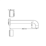 Nero Kara 3 Piece Wall Basin Set 217Mm - Matte Black