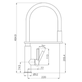 Rita Pull Out Sink Nero Mixer Shower - Chrome/Black Hose