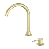 Mecca Hob Basin Nero Mixer Round Spout - Brushed Gold