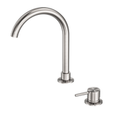 Mecca Hob Basin Nero Mixer Round Spout - Brushed Nickel