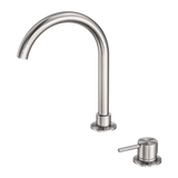 Mecca Hob Basin Nero Mixer Round Spout - Brushed Nickel