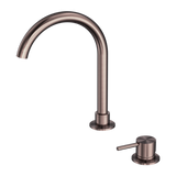 Mecca Hob Basin Nero Mixer Round Swivel Spout - Brushed Bronze