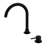 Mecca Hob Basin Nero Mixer Round Spout - Matt Black