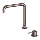 Mecca Hob Basin Nero Mixer Square Swivel Spout - Brushed Bronze