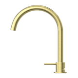 Mecca Hob Basin Nero Mixer Round Spout - Brushed Gold
